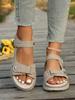 Women's 2026 Summer Velcro Sandals: Large Size, Comfortable, Lightweight, Breathable Beach Shoes with Thick Sole