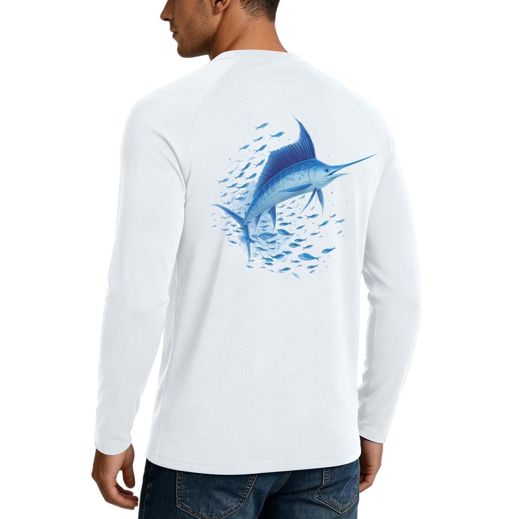 Men's Long Sleeve Sun Protection Shirt UPF50+ UV Resistant Lightweight Stretch Outdoor Fishing Running Sports Top