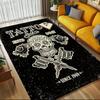 1 Stück Teppich mit Totenkopf-Tattoo-Thema für Heimdekoration, rutschfester Büroteppich, Stuhlunterlage, Outdoor-Matte, Weihnachts- und Halloween-Geschenke-0731050
