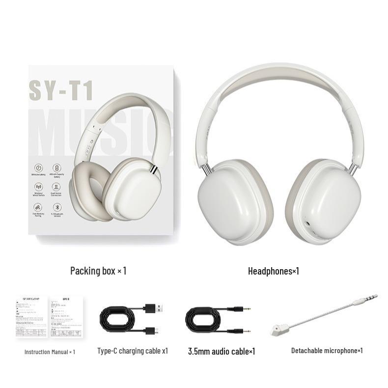 Wireless Bluetooth Gaming Headphones with Detachable Microphone
