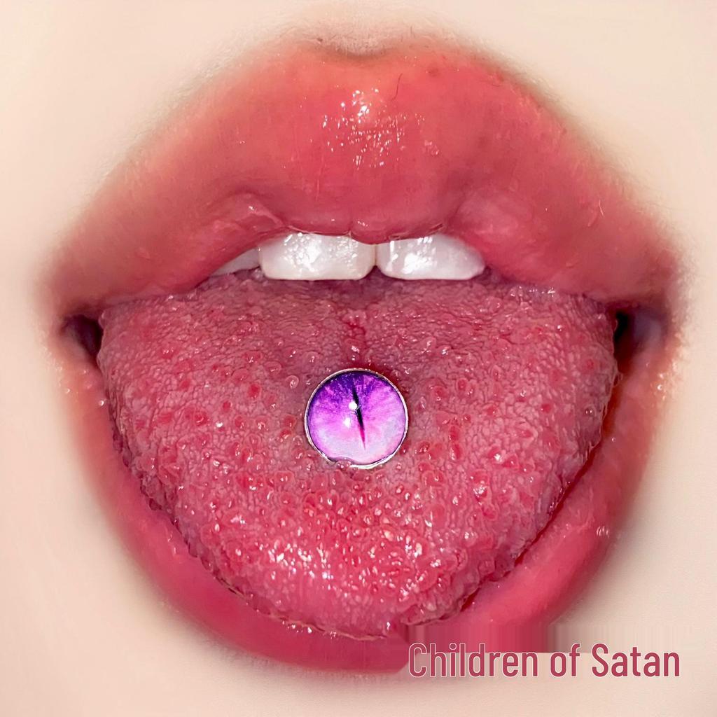 Blurred Blooms Titanium Steel Tongue Ring - Sweet & Cool Replacement Stud for Piercing Jewelry.