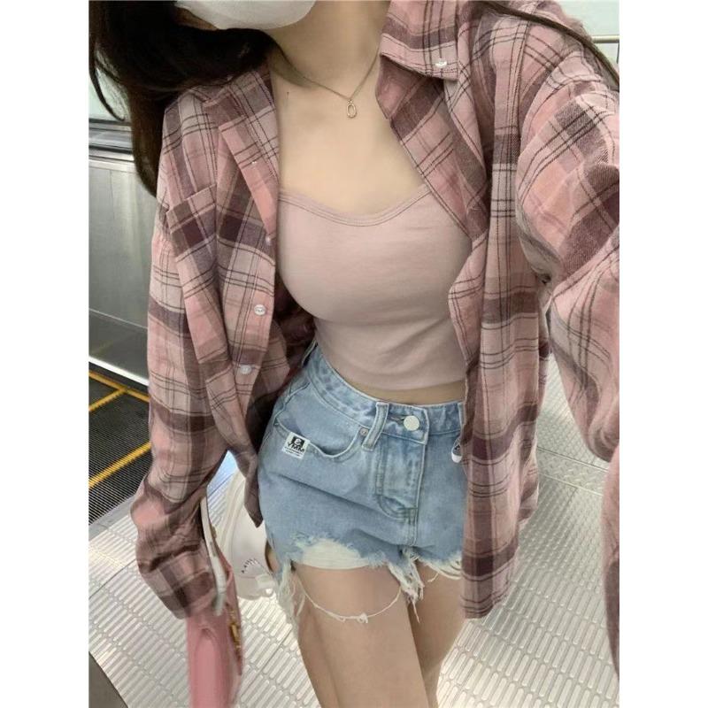 French Chic Plaid Sun Protection Shirt Jacket Women's High-end Design Niche Spring and Summer Thin Breathable Tops