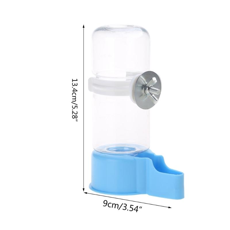Water Bottle Drinker Clear Food Dispenser Container Set Mount In Cage