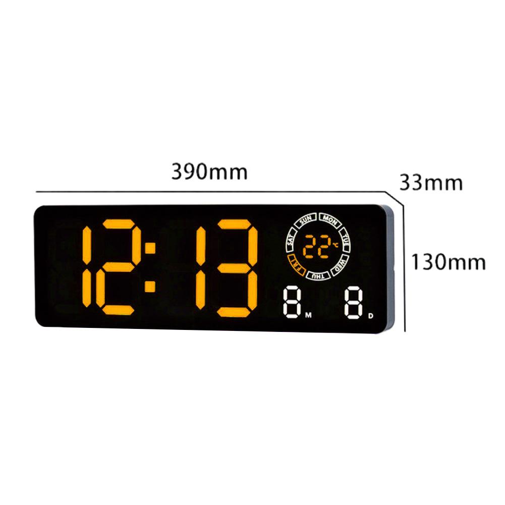 Temperature Display Blue LED Wall Clock Clear Numeric Display 8 Fixed Colors Automatic Light Sensing Bedroom For Wall Mounting