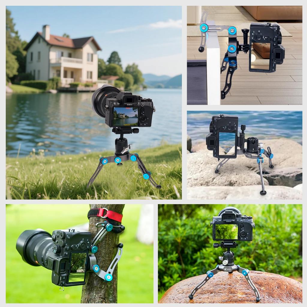 Jialefu Transformer Elastyczny Aluminiowy Kompatybilny z i Waga 2kg Przenośny Statyw Stołowy do Kamery na Podróże Wideo oraz Statyw Selfie Stick,