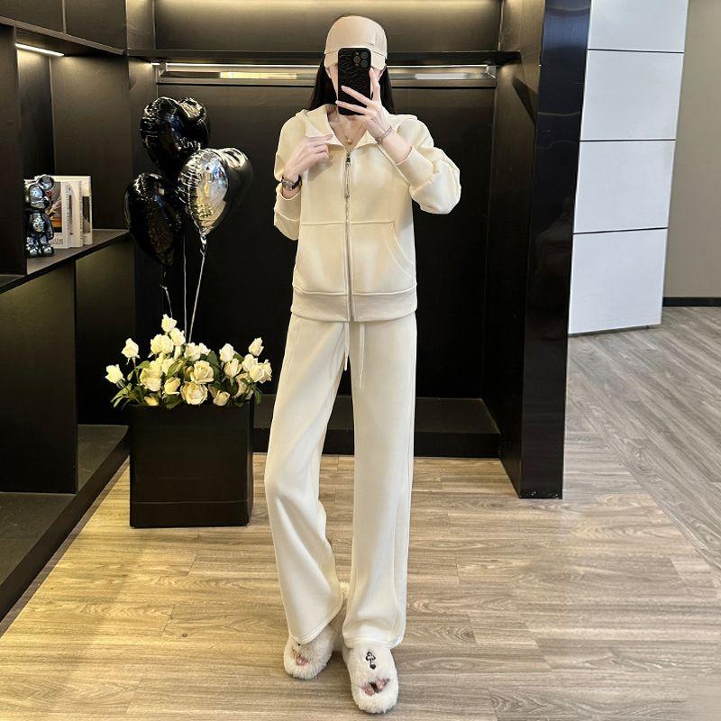 Set Sportiv de Damă High End, Modă de Primăvară, Croială Largă, Tineresc, Slăbitor, Două Piese