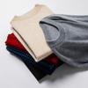 Men's Casual Solid Color Knit Wool Sweater - Fall/Winter Warm Base Layer, Round Neck