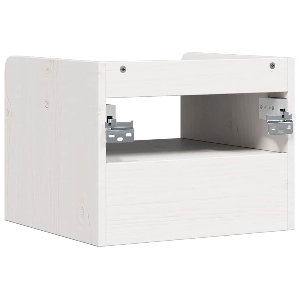 Nightstand Set of 2 White 38 x 36 x 29.5 cm Solid Pine Wood