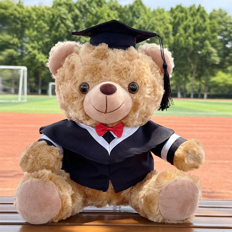 Graduation Gift University Doctorate Master's Bear Doll Teddy Bear Plush Toy Printed Gift Gift for Classmates