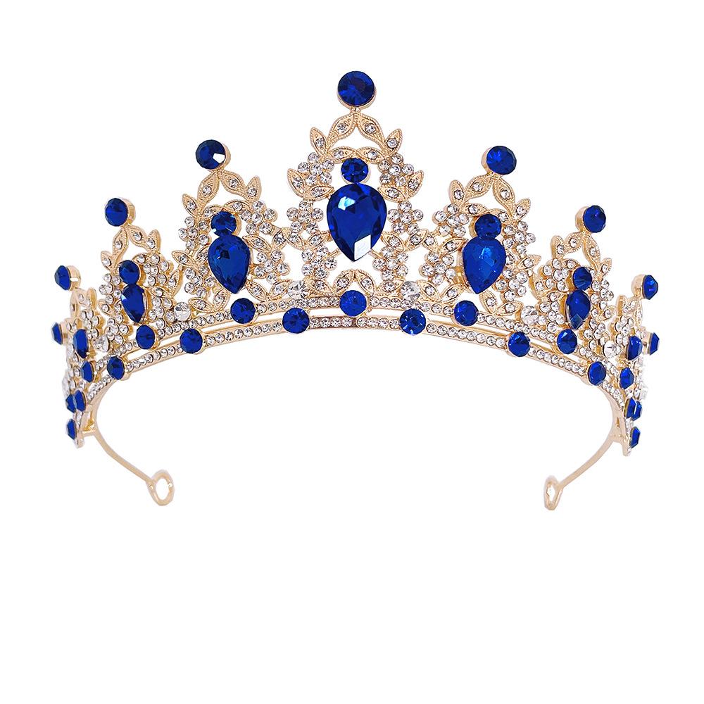 Purple Bridal Tiara Baroque Crown Rhinestone Tiara Princess Crown Wedding Hair Accessories Dress Accessories