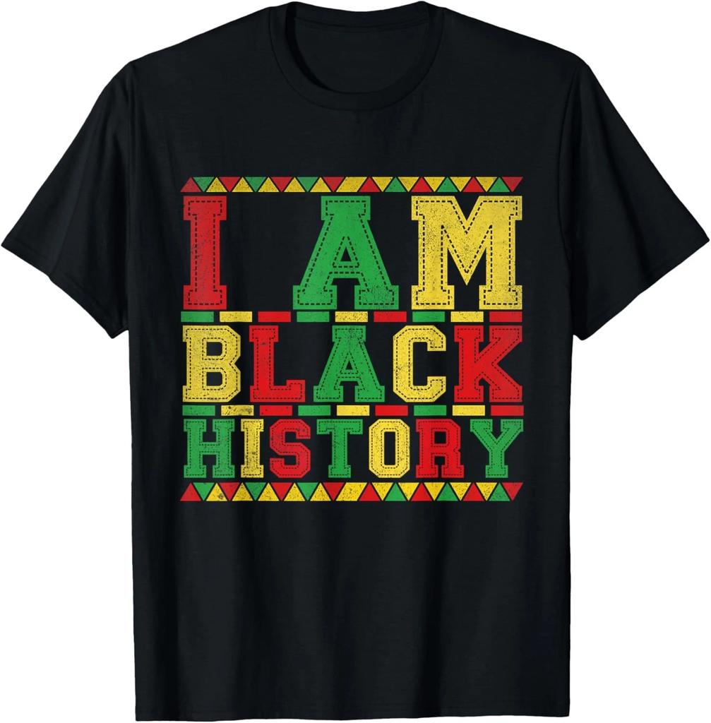 I AM BLACK HISTORY Vintage Men omen Black History Month T-Shirt