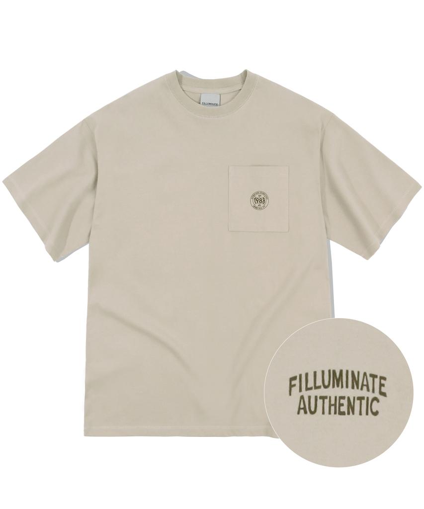 FILLUMINATE Oversized Pocket Coin T-Shirt - Beige