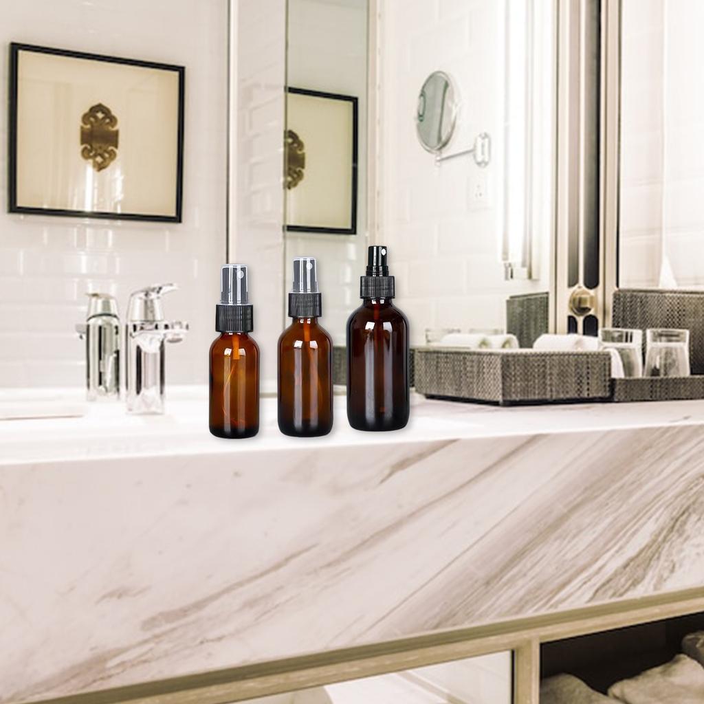 Láhev Sklo Blokující Světlo Doplňovatelná Nádoba Více Velikostí S Kapátkem Sprejová Pumpička Na Esenciální Oleje Péče o Pleť