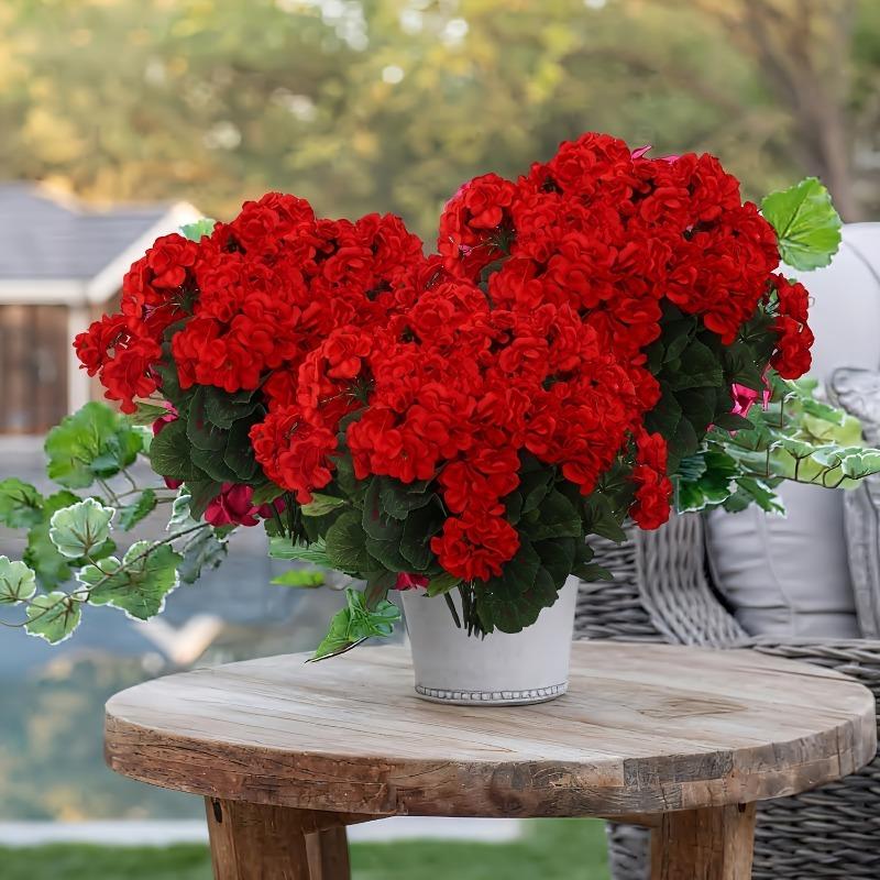 1PC Symulacja Begonia Fałszywy Kwiat Dom Salon Geranium Jedwabny Kwiat