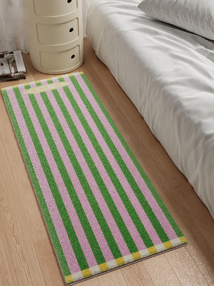 Korean Simple Striped Carpet Comfortable Cooling Bedroom Long Bed Blanket Living Room Sofa Long Bed Mat Home Decoration