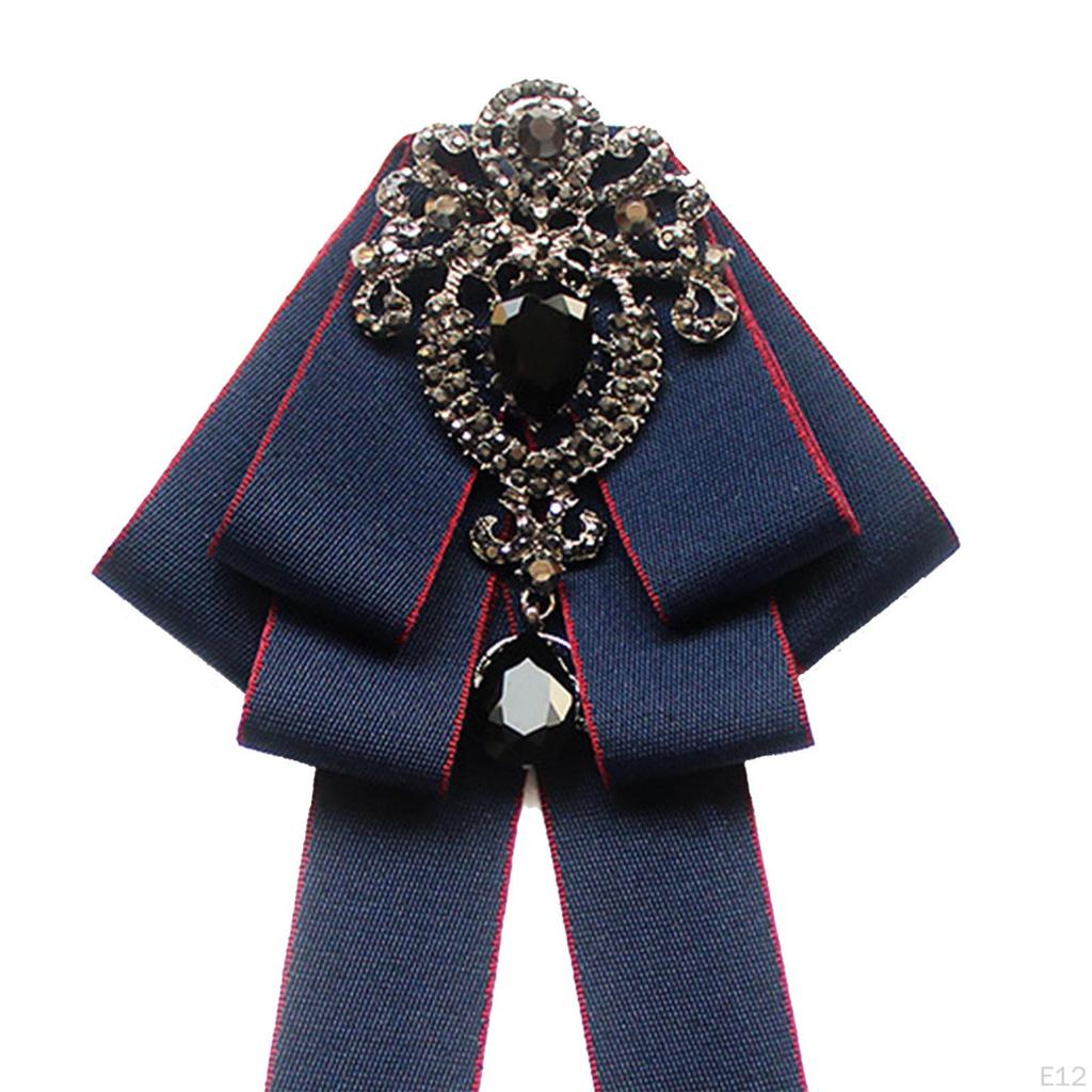 Bow Tie for Women Bowknot Necktie Vintage College Style Elegant Ribbon Formal Fashion Brooch Pin