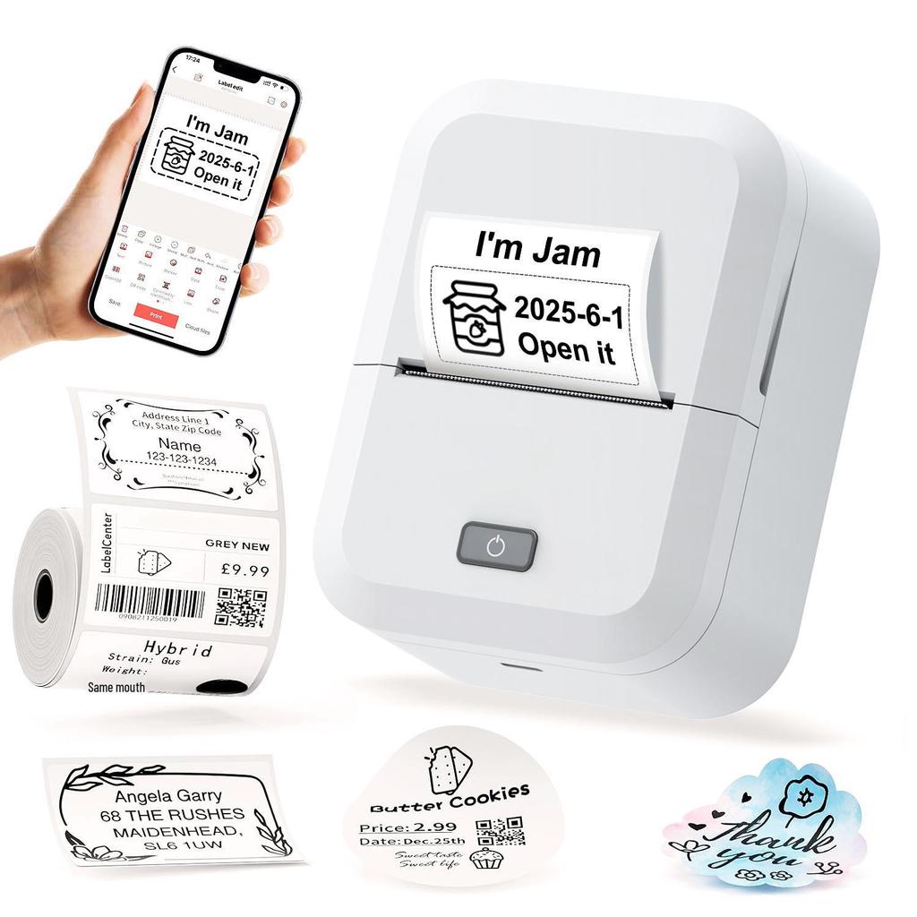 X2 Dual-Mode Inkless Thermal Label Printer for Computer & Mobile, Bluetooth QR Code Capable
