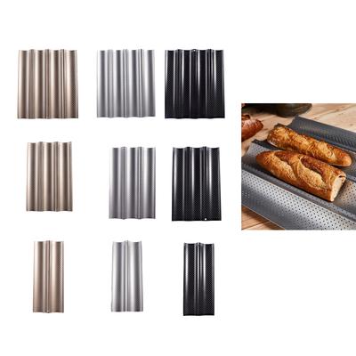 Nonstick Perforated French Bread Baking Pan Carbon Steel Baking Molds Loaf Baking Mold Metal Bread Baking Molds for Cake
