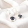 Precious Black Onyx Gemstone 925 Solid Silver Jewelry Earrings For Women 1.67" CE-14-19