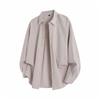 Men Solid Color Loose Casual Long Sleeve Button Up Shirt Outerwear