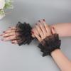 Short Multi Layer Lace Fake Sleeves Girl Ruffle Decoration Wrist Cuffs Fingerless Wedding Bridal Gloves Maid Cosplay Bracelet