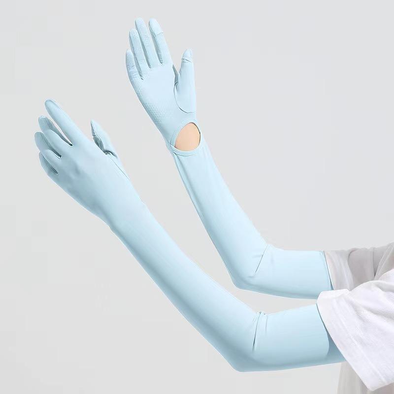 Women's Cooling Arm Sleeves - UV Protection Gloves with Ice Silk Fabric, Breathable Sunscreen Sleeve Covers for Outdoor