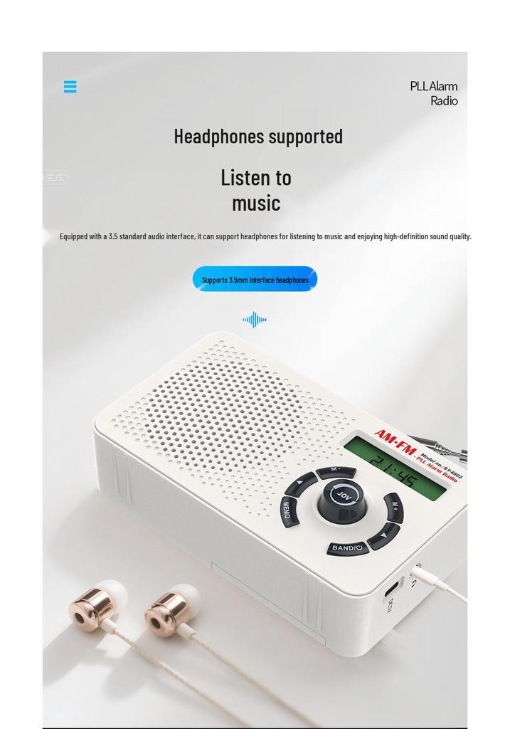 2025 High-Quality Cross-Border Portable All-Band Radio for Home & Elderly