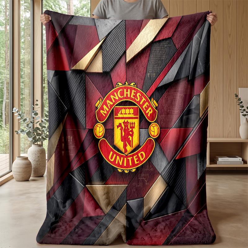 Coperta a tema Manchester United Morbida coperta in flanella Coperta morbida da divano Coperta accogliente per divano e letto per la decorazione della casa