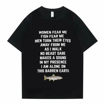 Women Fear Me Fish Fear Me Men Women Casual T-shirt Tops Tshirt Loose T-shirt Crew Overd Fitted Soft Anime Manga Tee Clothes#Color
