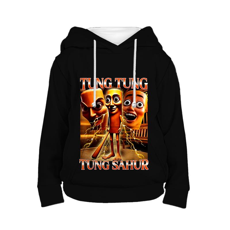 

Tung Tung Tung Sahur Худі Італійський Маразм Дитячий одяг Тралалеро Тралала Дитячий спортивний світшот для хлопчиків та дівчаток Пуловер 120 безодня