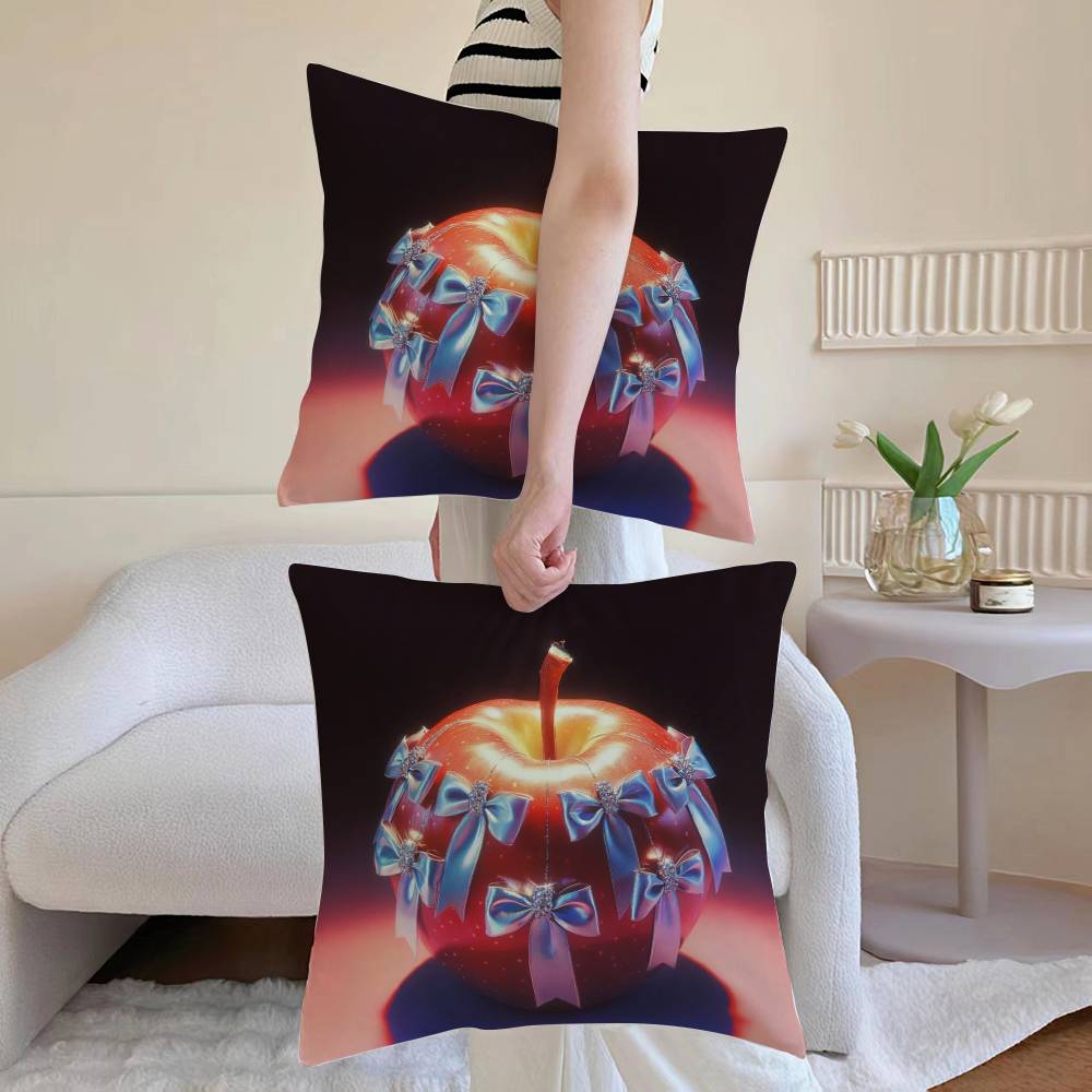 Christmas Apple Pillow Case Sofa and Living Room Decorative Cushion Covers Dust-proof and Mite-proof Invisible Zipper