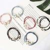 10pcs New Trendy Hair Accessories 3-Line 9-Pearl Elastic Ponytail Holder Popular Elastic Band for Women