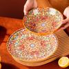 Household Ceramic Plates, Double Ear Noodle Bowls, Desserts, Salad Bowls, Pasta, Dishes, Single Handle Bowls, Bohemian Style