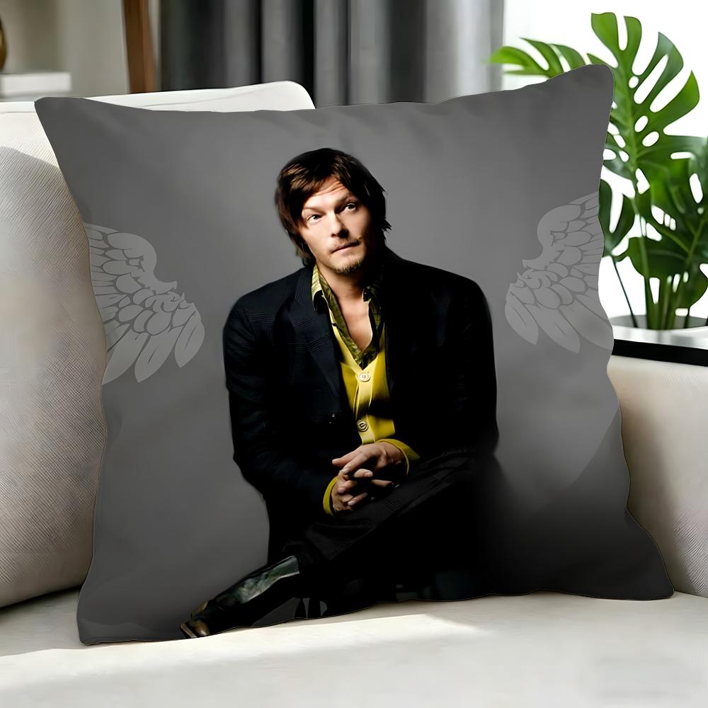 Actor Norman Reedus Cushion Cover Cushion Cover Set 4Pcs 50X50 45X45 40X40 Pillowcase Decorative Sofa Home Decor