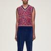 adidas X Wales Bonner Animal Print V-Neck Knit Sports Sleeveless Vest Men Tops KD0335