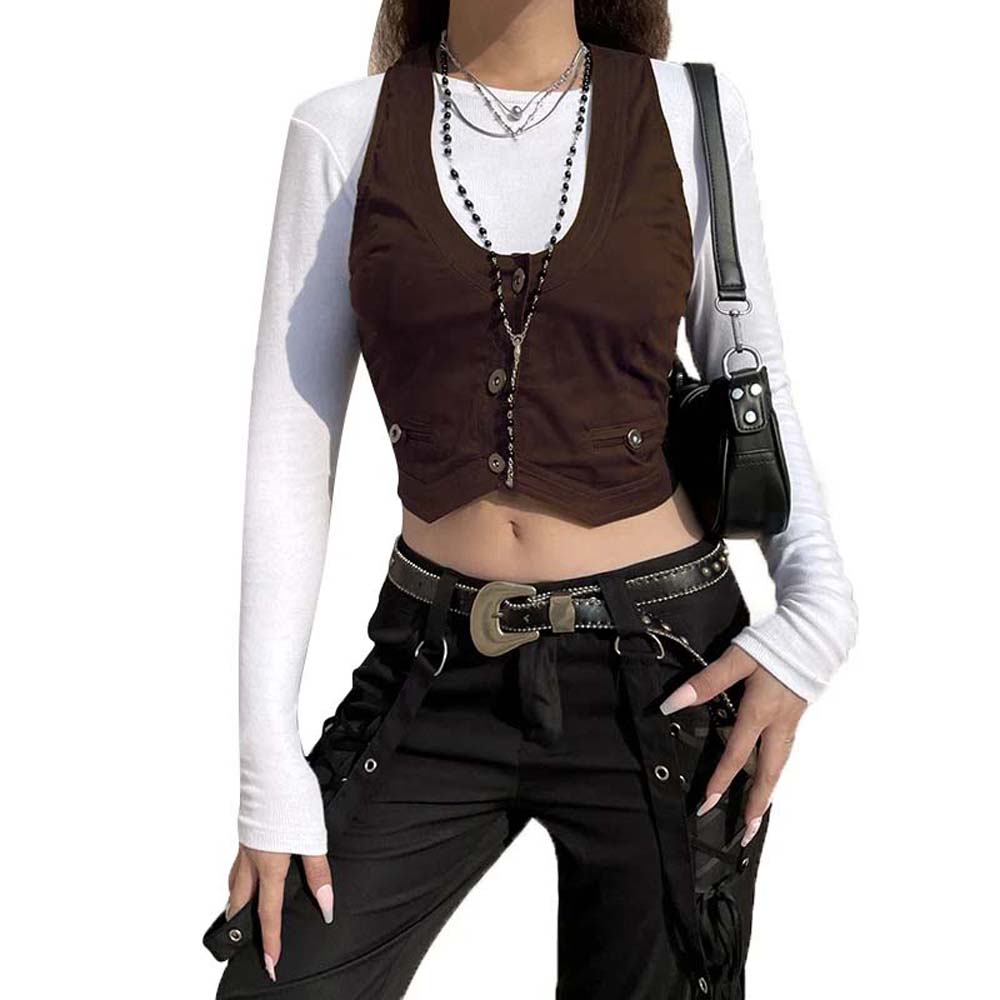 Suit Vest Women Waistcoat Sleeveless Racerback Vest Tuxedo  Unisex Style