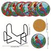 Special Shape Diamond Painting Coasters Kits Sun Stain Glass 6PCS Full Drill Diamond Coaster Dolphin Stain Glass Bee Stain Glass