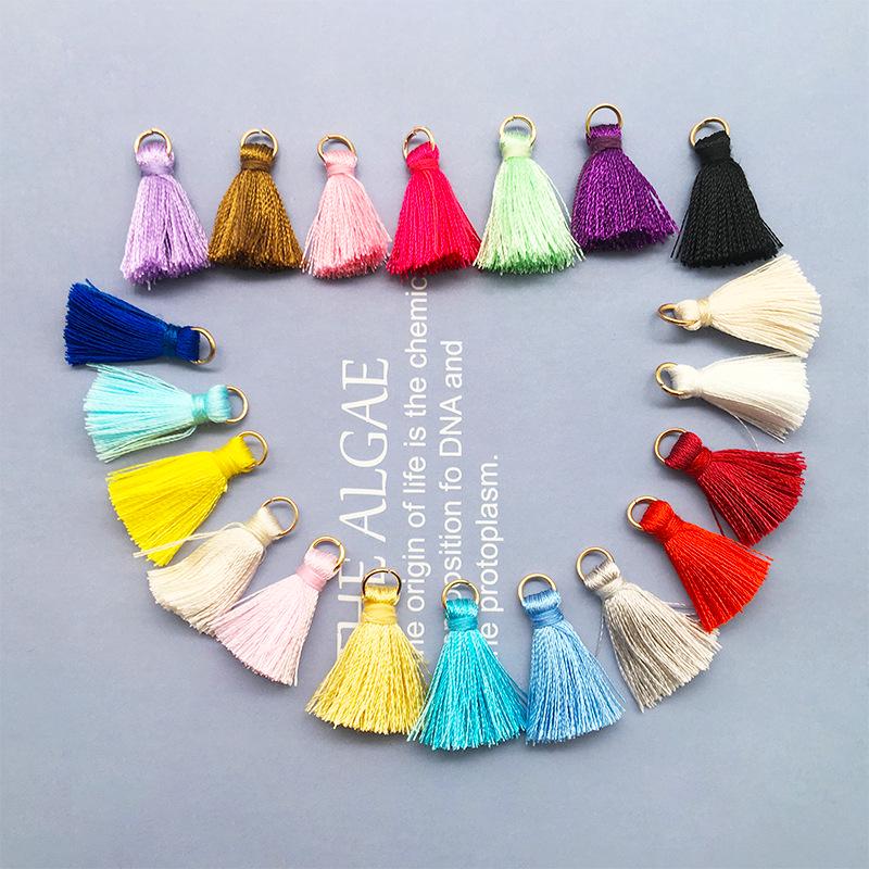 Colorful Silk Thread Tassel Pendant - 2.3 Cm Small Hanging Loop for Clothing & Crafts