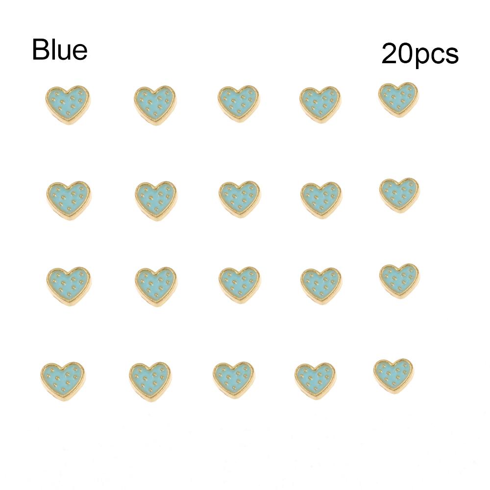 20Pcs 5mm Heart Style Mini Button Buckle DIY Doll Clothes Metal Printed Buckle Pattern Decoration Buckles for 1/6 Doll Clothing