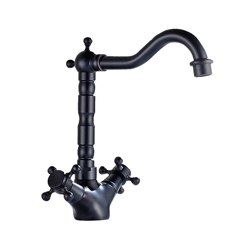 Gold Basin Faucet Bathroom Deck Mounted Dual Handles Black Bathroom Sink Faucet Antique Kitchen Mixer Taps Chrome