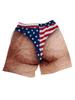 Funny US Flag Briefs 3D Beach Shorts Realistic Hairy Legs Graphic Swim Trunks Novelty  Patriotic Costume Beach Shorts for Men