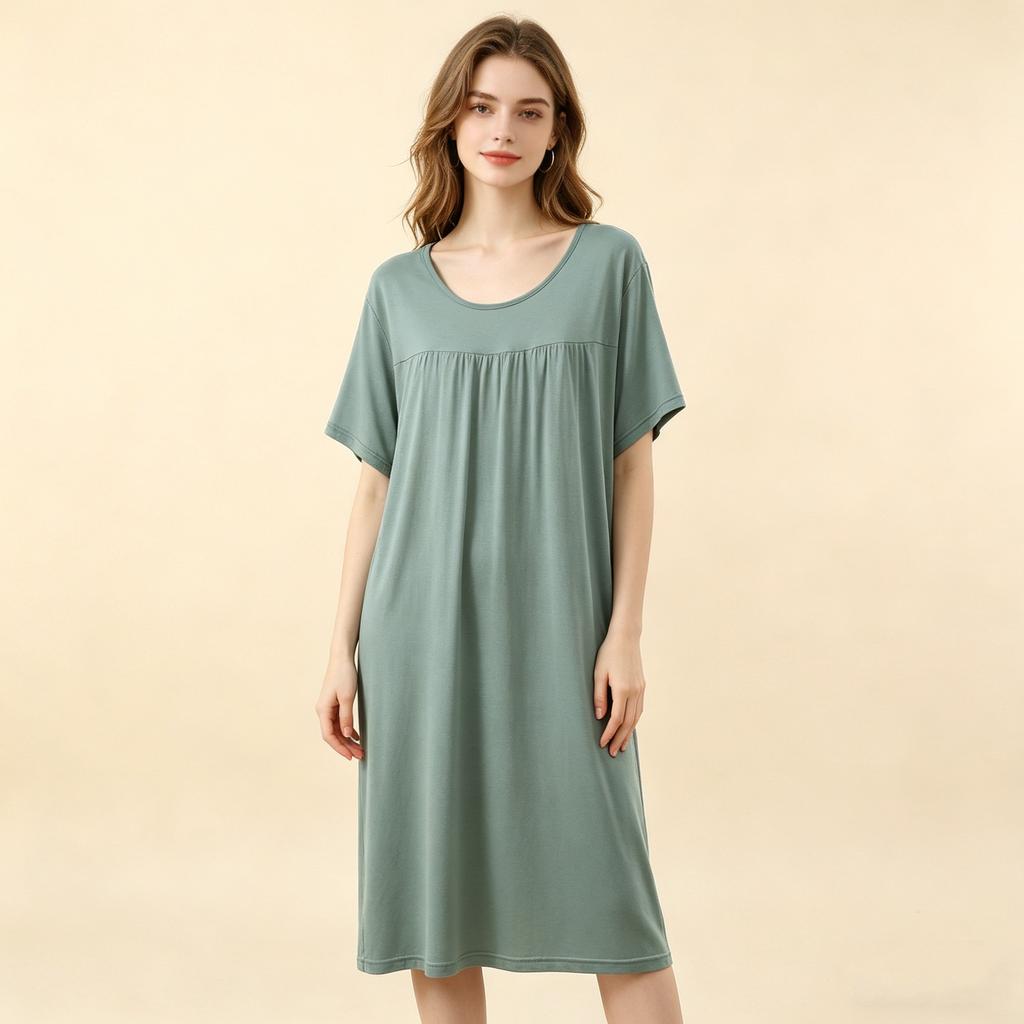 Modal Casual Loose Dress Plus Size Summer Women's Homewear Sleepdress Lightweight Nightgown Comfort Loungewear