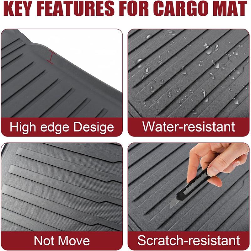 For Mazda CX-60 CX60 2022-2024 Car Rear Trunk Mat TPE Rear Seat Backrest Pad All Weather Waterproof Trunk Floor Cargo Liner Pads