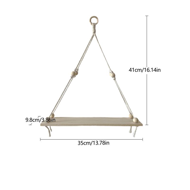 

Стеллаж для хранения гобеленов ручной работы, настенная полка в технике макраме