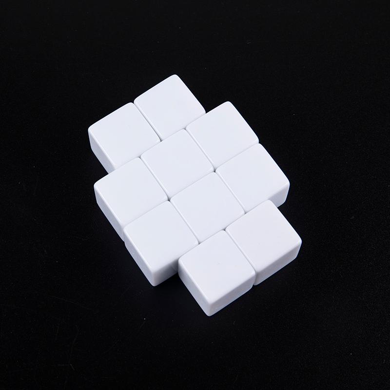 10pcs/pack New Acrylic 19mm White Blank Dice Teaching Props Game Accessories Mathematical Tools Square Corner No.19 Glossy Dice