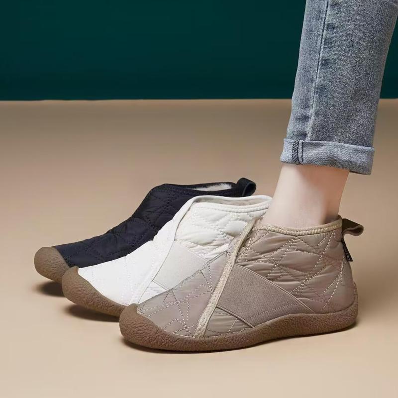 Women'S Snow Boots Thick Fur Lining Slip On Winter Warm Cotton Shoes Woman Soft Non-Slip Sole Comfortable Winter Boots For Mon