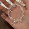 Bow Transparent White Crystal Beaded Bracelet Women'S High Sense Elegant Fashion Temperament Trend Versatile Bracelet Jewelry