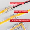 2Pin Transparent Solderless 8mm COB LED Strip Connector Corner Kit,Strip To Wire 4P,Strip To Strip 12P,L-Shape 2P,Red and Black Wire 4P,for 5V 12V