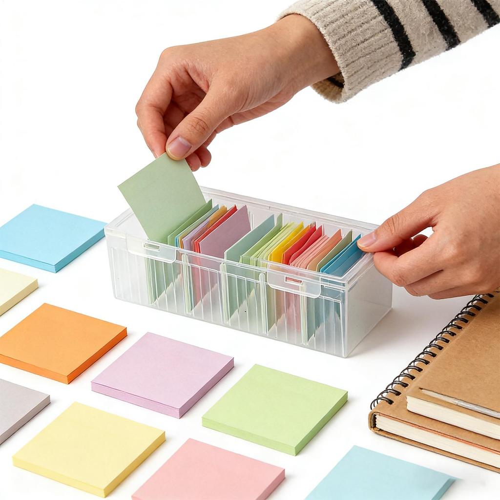 Clear Plastic Compartmentalized Organizer Box  Adjustable Divider  Dustproof Card Organizer with Lid Clutter Collection Box