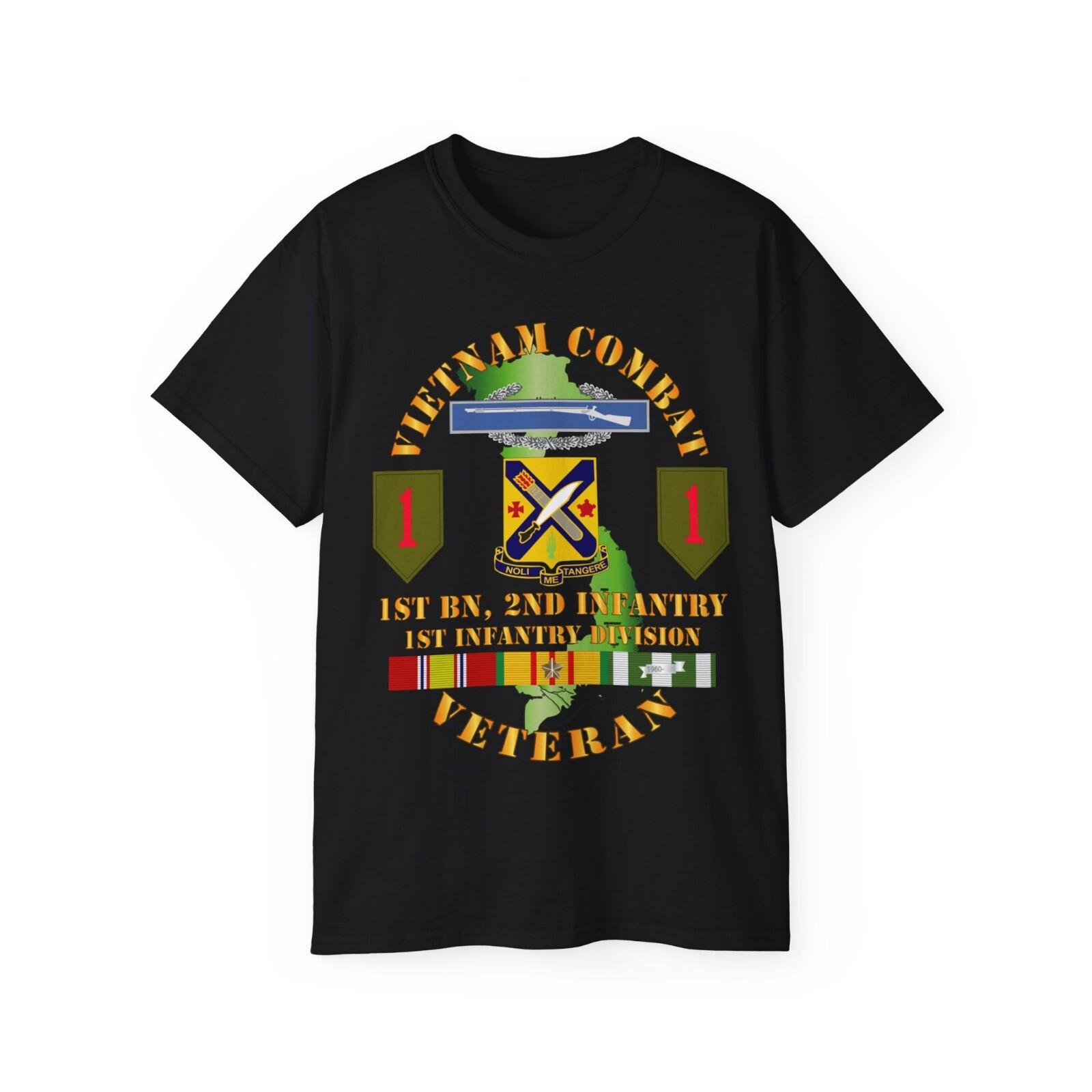 Classic Vietnam Combat Infantry Veteran W 1st Bn 2nd Inf 1st Inf Div Ssi XXXL